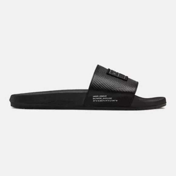 Under Armour UA Core Remix Leather Unisex Slides 3022058-001 Black Size 10 NWT main image 4